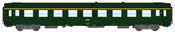 French SNCF Coach UIC A9 Green 301 Yellow Logo Era IV